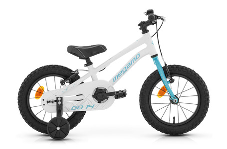 BICICLETA MEGAMO 14" GO PARA NIÑOS BLANCO AZUL